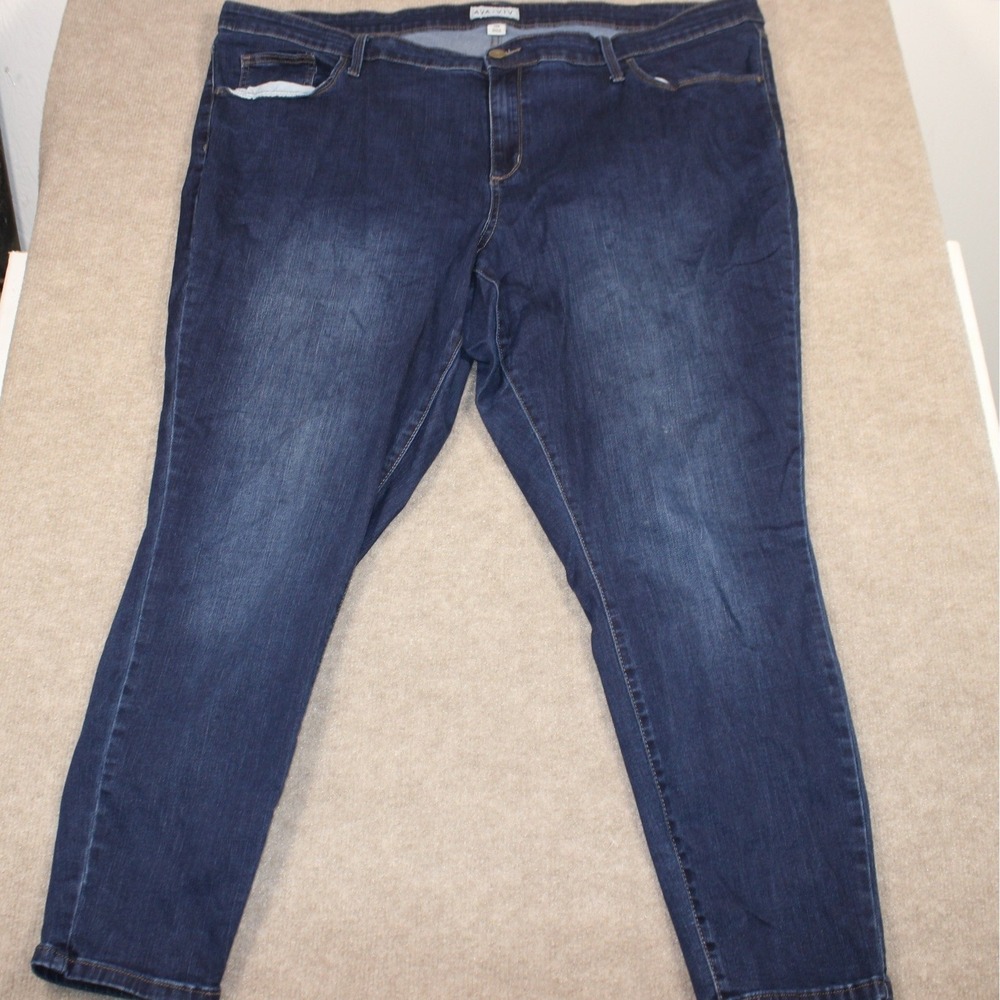 Ava & Viv Womens Plus‎ Size 24W Dark Wash Skinny Jeans Blue Denim Stretch